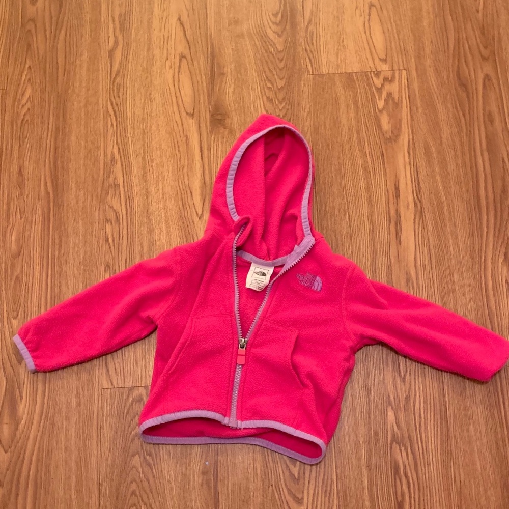The North Face hooded fleece jacket size 6-12M